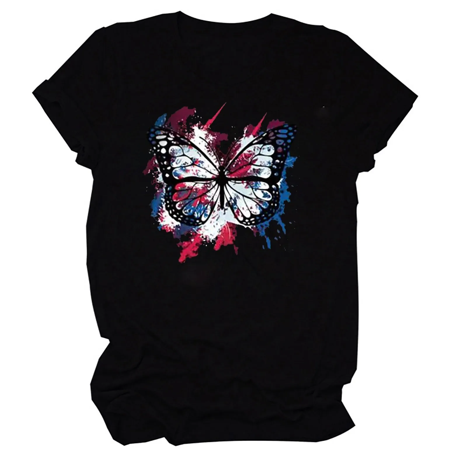 Casual Loose Fashion Colorful Butterfly Print Short-sleeved Tops All Match College Wind Street Oversize 2021
Casual Loose Fashion Colorful Butterfly Print Short-sleeved Tops All Match College Wind Street Oversize 2021