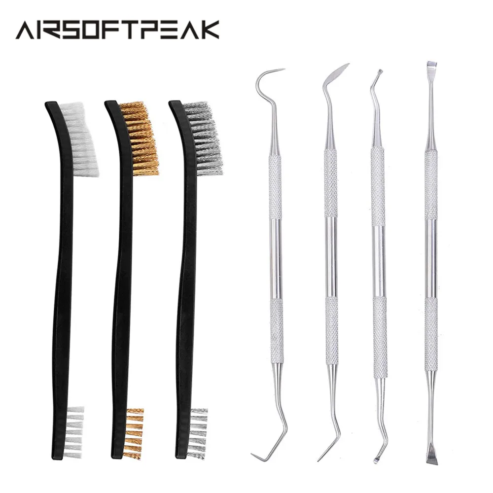 3pcs/4pcs/7pcs Gun Cleaning Kit Steel Wire Brush Nylon Pick Set Tactical Hunting Rifle Pistol Gun Cleaner Hunting Accessories 
3pcs/4pcs/7pcs Gun Cleaning Kit Steel Wire Brush Nylon Pick Set Tactical Hunting Rifle Pistol Gun Cleaner Hunting Accessories