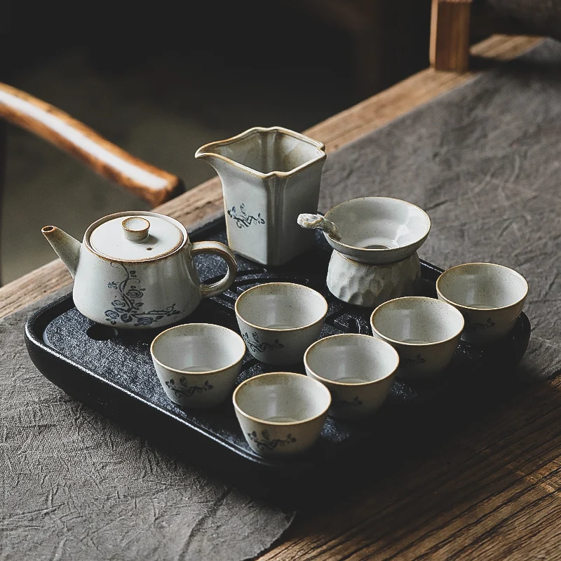 Japanese Tea Set Household Ceramic Retro Flambe Kung Fu Tea Teaware Water Storage Tea Tray Teapot Tea Cup Complete Set
Japanese Tea Set Household Ceramic Retro Flambe Kung Fu Tea Teaware Water Storage Tea Tray Teapot Tea Cup Complete Set