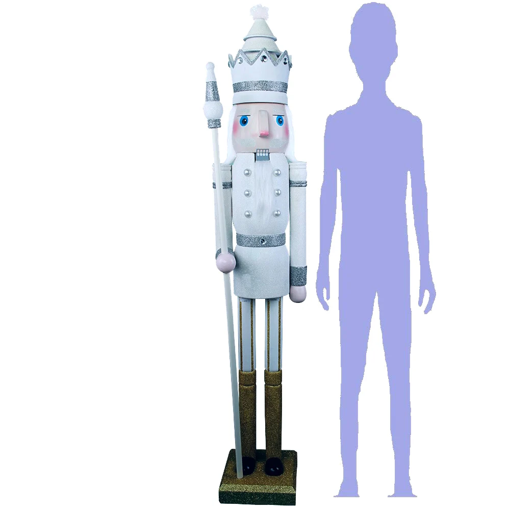 CDL 4feet/120cm/4ft/4foot Life sized large/Giant White Glitter Christmas Wooden Nutcracker King & Soldier Ornament Doll K30
CDL 4feet/120cm/4ft/4foot Life sized large/Giant White Glitter Christmas Wooden Nutcracker King & Soldier Ornament Doll K30