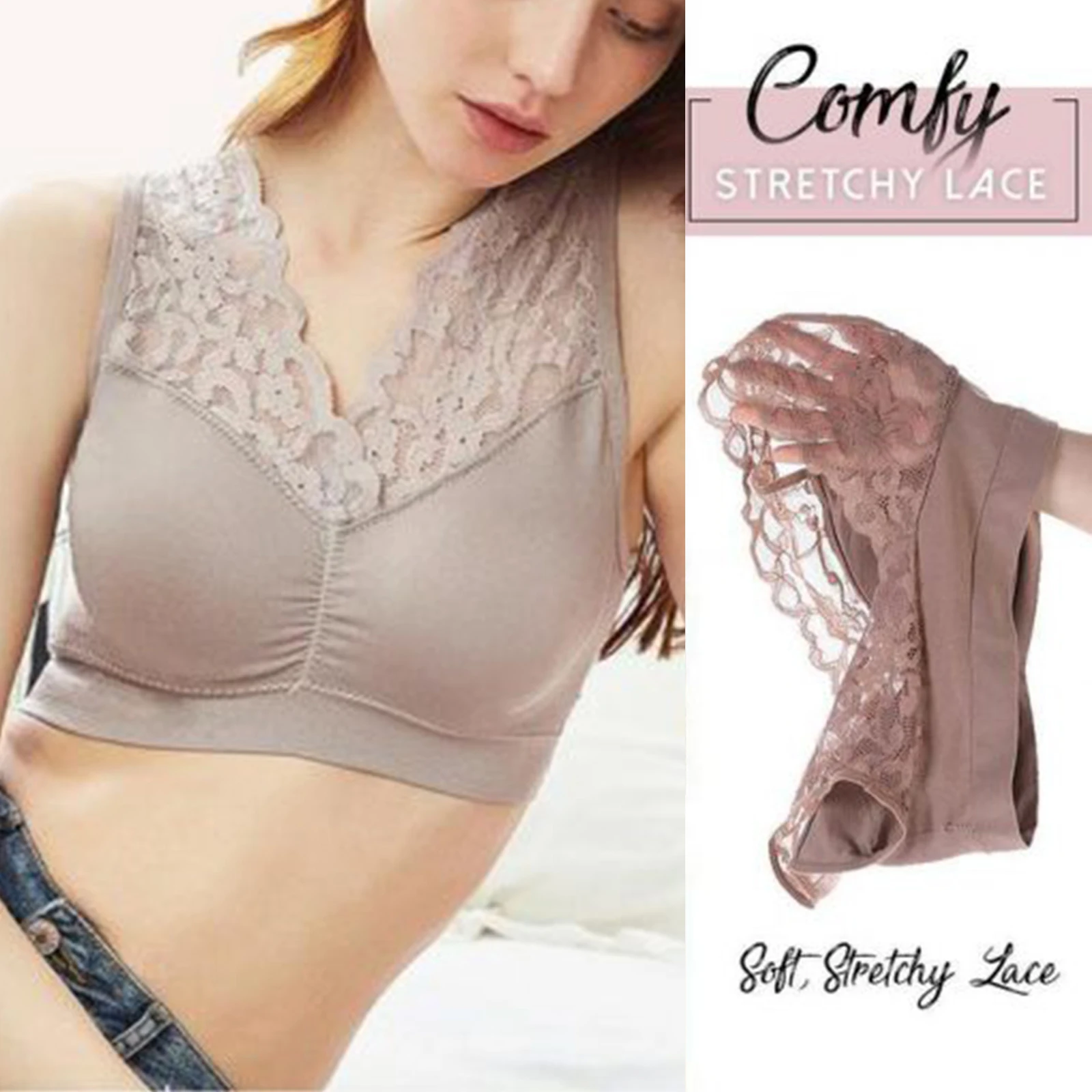 Breathable Lace Support Bra with Removable Pad No rims V Neck Design Gathering Bra M2
Breathable Lace Support Bra with Removable Pad No rims V Neck Design Gathering Bra M2