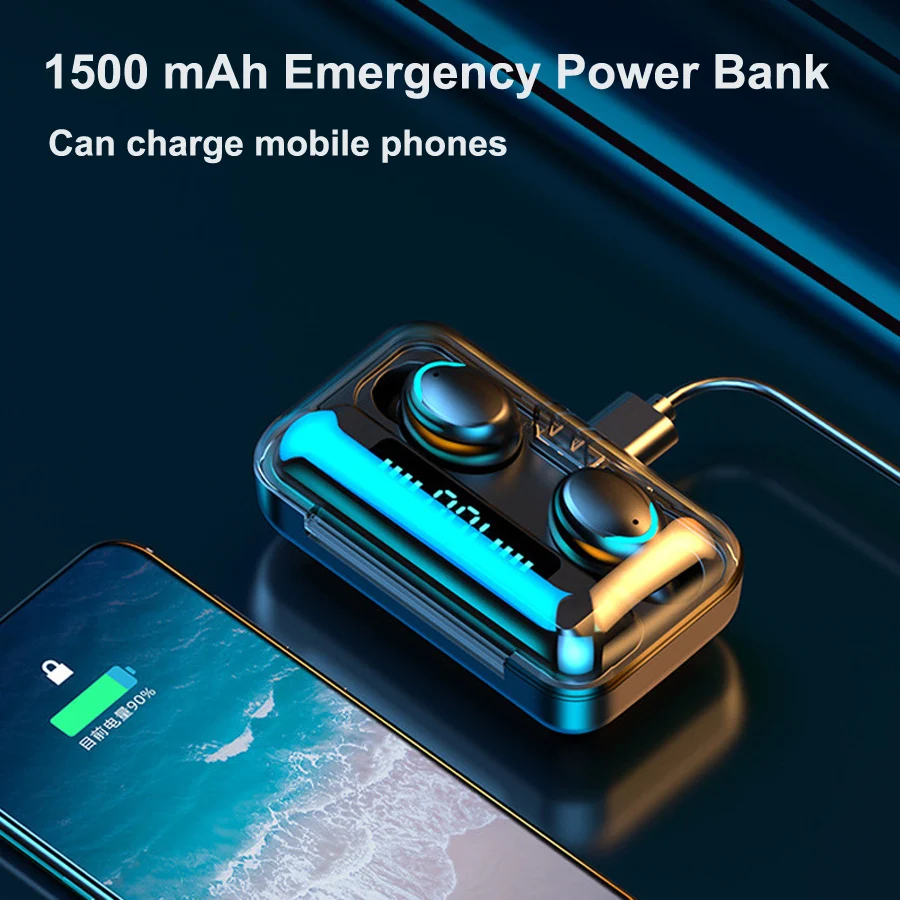 Наушники TWS Bluetooth 5 0 беспроводные наушники 9D стереонаушники с микрофоном