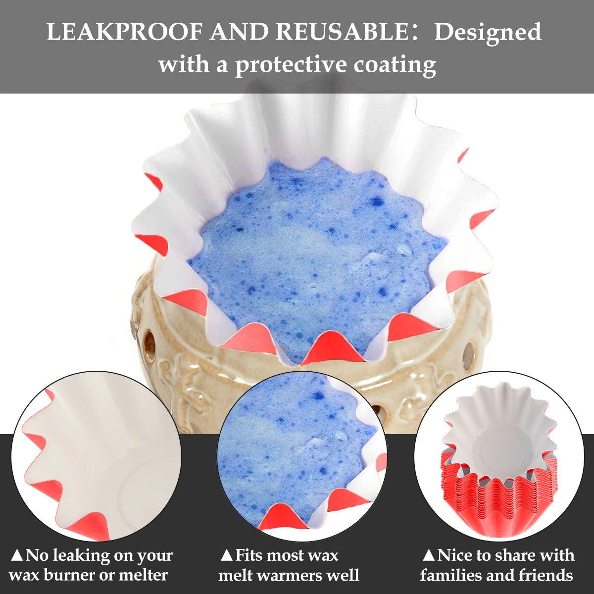 Wax Melt Warmer Liners Reusable Wax Liner Candle Popper Liner Leakproof Wax Tray for Scented Wax Plug in Warmers Candle Warmer
Wax Melt Warmer Liners Reusable Wax Liner Candle Popper Liner Leakproof Wax Tray for Scented Wax Plug in Warmers Candle Warmer