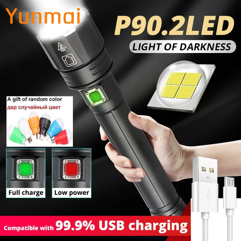 XHP90 xhp90.2 xhp70.2 новейший мощный светодиодный фонарик с USB ручной фонарь 26650