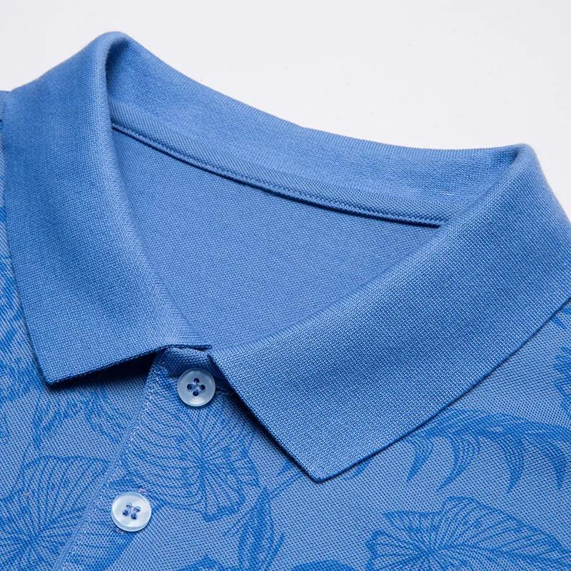 Casual printed short-sleeved T-shirt men's lapel half sleeve ice silk breathable POLO shirt loose plus size new tide 
Casual printed short-sleeved T-shirt men's lapel half sleeve ice silk breathable POLO shirt loose plus size new tide