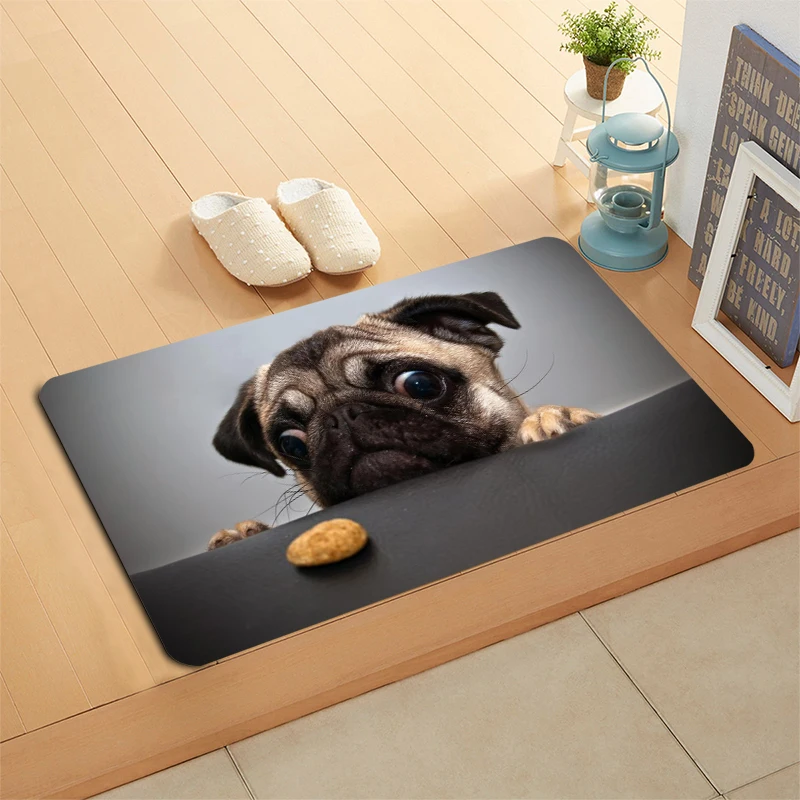 Custom Pug Doormat Floor/Bath/Kitchen/Beach Mat Flannel Sponge Fabric 3D Printed Shaggy Custom Decoration For Bedroom
Custom Pug Doormat Floor/Bath/Kitchen/Beach Mat Flannel Sponge Fabric 3D Printed Shaggy Custom Decoration For Bedroom