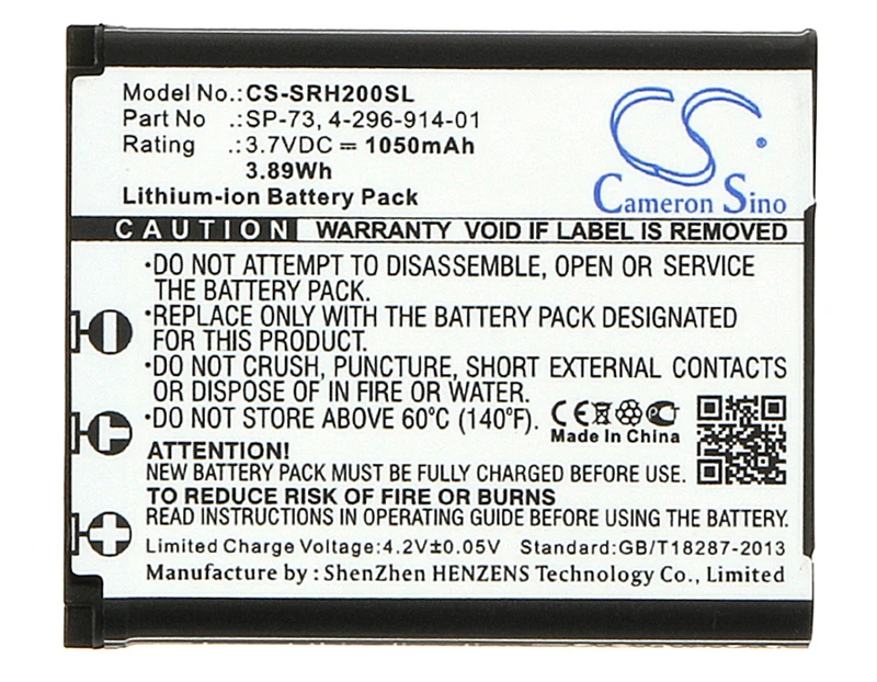 Cameron Sino 1050 мАч аккумулятор для Sony MDR-1000X, PHA-1, PHA-2 , 4-296-914-01, SP73, SP-73
Cameron Sino 1050 мАч аккумулятор для Sony MDR-1000X, PHA-1, PHA-2 , 4-296-914-01, SP73, SP-73