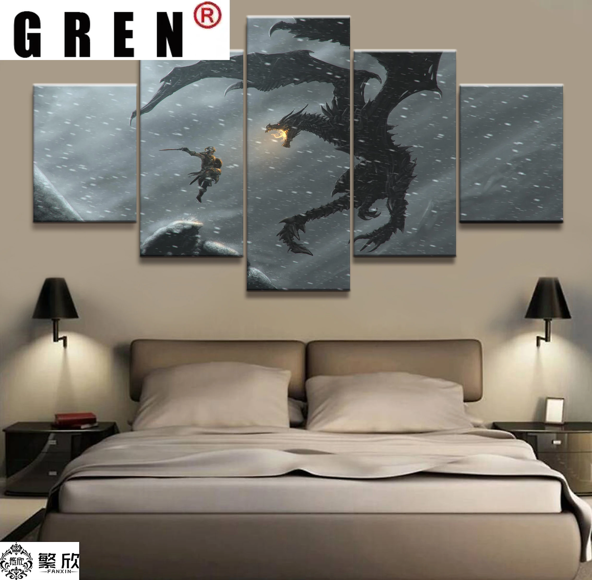 Великолепная модульная Картина на холсте GREN, 5 шт., картина в стиле игры Скайрим, постер на стену для домашнего декора, Картина на холсте
Великолепная модульная Картина на холсте GREN, 5 шт., картина в стиле игры Скайрим, постер на стену для домашнего декора, Картина на холсте