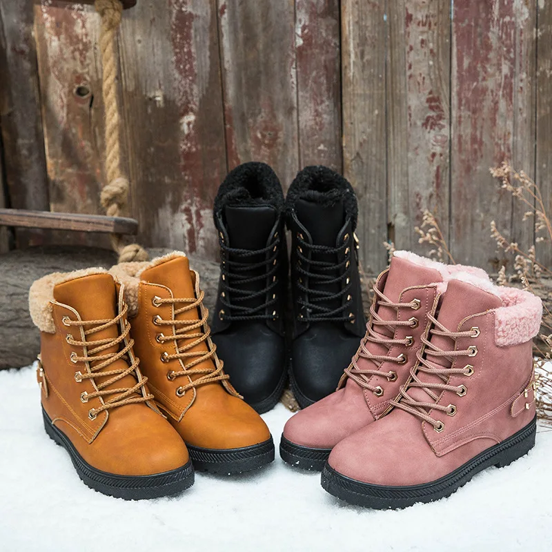 Women Snow Boots Winter Shoes Fur Ladies Lace Up Ankle Boots Non Slip Women Pu Leather Plush Casual Warm Female Rivet Shoes
Women Snow Boots Winter Shoes Fur Ladies Lace Up Ankle Boots Non Slip Women Pu Leather Plush Casual Warm Female Rivet Shoes