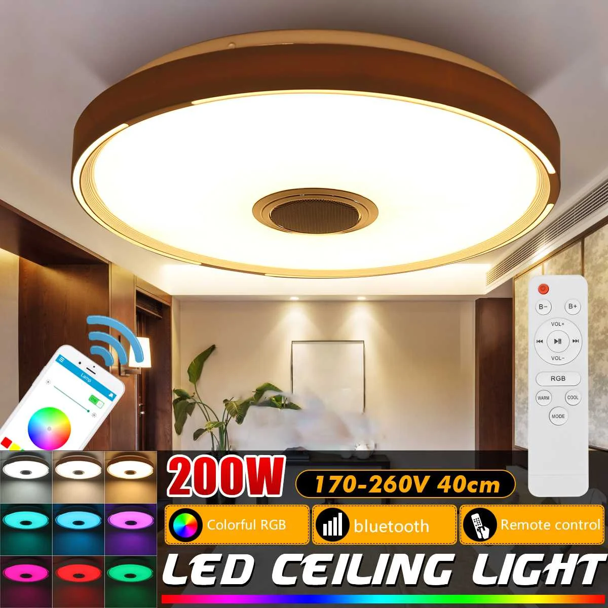 200W 40 см Bluetooth RGB музыкальный потолочный светильник пульт дистанционного управления приложение Управление Красочные Потолочные светильники...
200W 40 см Bluetooth RGB музыкальный потолочный светильник пульт дистанционного управления приложение Управление Красочные Потолочные светильники...