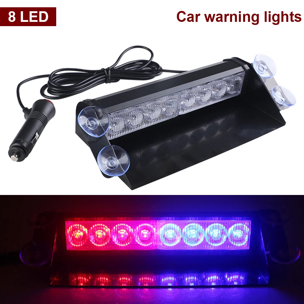 12V 8LED Universal Car Strobe Light Flasher Strobe Light Bar Windshield Mount Suction Cup Red Blue Flashing Police Warning Light
12V 8LED Universal Car Strobe Light Flasher Strobe Light Bar Windshield Mount Suction Cup Red Blue Flashing Police Warning Light