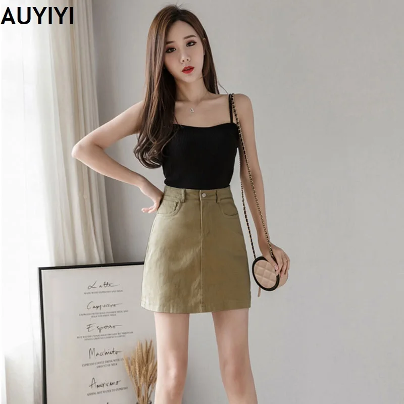 Apricot high-waist denim skirt female spring/summer 2021 new slim skirt all-match bag hip a-line skirt AUYIYI 
Apricot high-waist denim skirt female spring/summer 2021 new slim skirt all-match bag hip a-line skirt AUYIYI