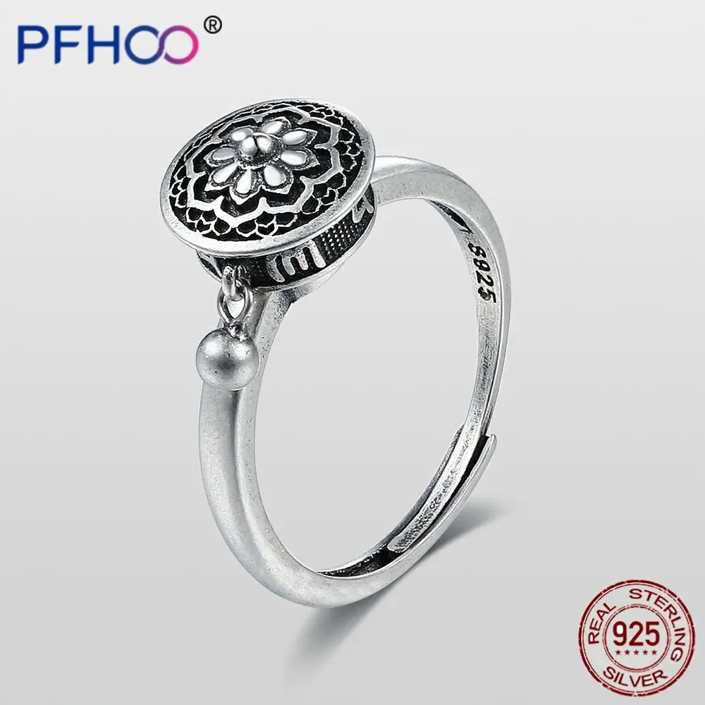 PFHOO Sterling Silver 925 Jewelry Religious Punk Vintage Rings For Women Personality Adjustable Prayer Wheel Luck Finger Ring
PFHOO Sterling Silver 925 Jewelry Religious Punk Vintage Rings For Women Personality Adjustable Prayer Wheel Luck Finger Ring