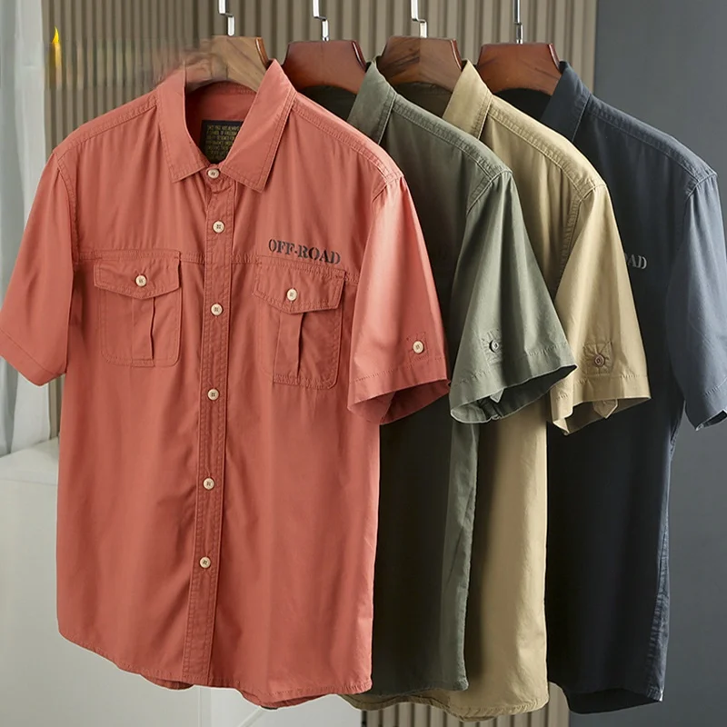 Big Size S-7XL Men's Summer 100% Pure Cotton Casual Style Short Sleeve Shirt Man Khaki Tops Army Green Black Blue Loose Shirts
Big Size S-7XL Men's Summer 100% Pure Cotton Casual Style Short Sleeve Shirt Man Khaki Tops Army Green Black Blue Loose Shirts