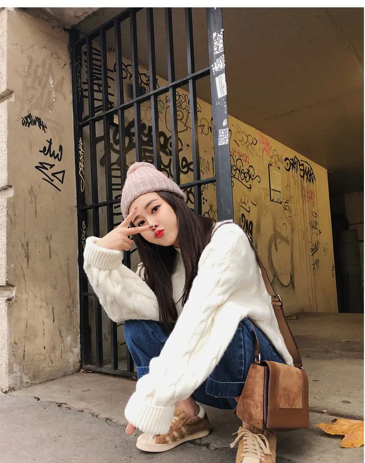 New Women's Sweater Loose Style Knitted Basic Bottoming Shirt Female Candy Color Pullover Plus Size Girls Dressing
New Women's Sweater Loose Style Knitted Basic Bottoming Shirt Female Candy Color Pullover Plus Size Girls Dressing