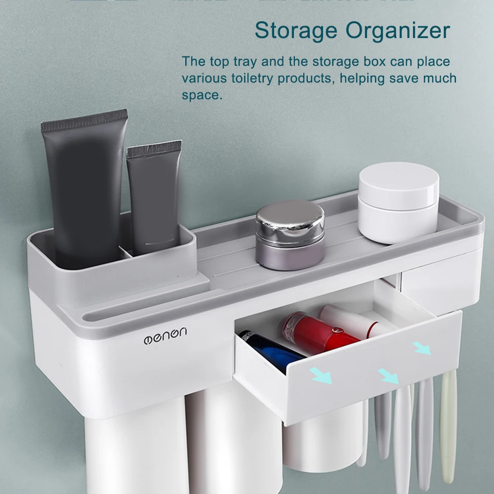 Wall Mount Toothbrush Holder Automatic Squeezing Toothpaste Dispenser Toothbrush Toothpaste Cups Storage Bathroom Accessories
Wall Mount Toothbrush Holder Automatic Squeezing Toothpaste Dispenser Toothbrush Toothpaste Cups Storage Bathroom Accessories