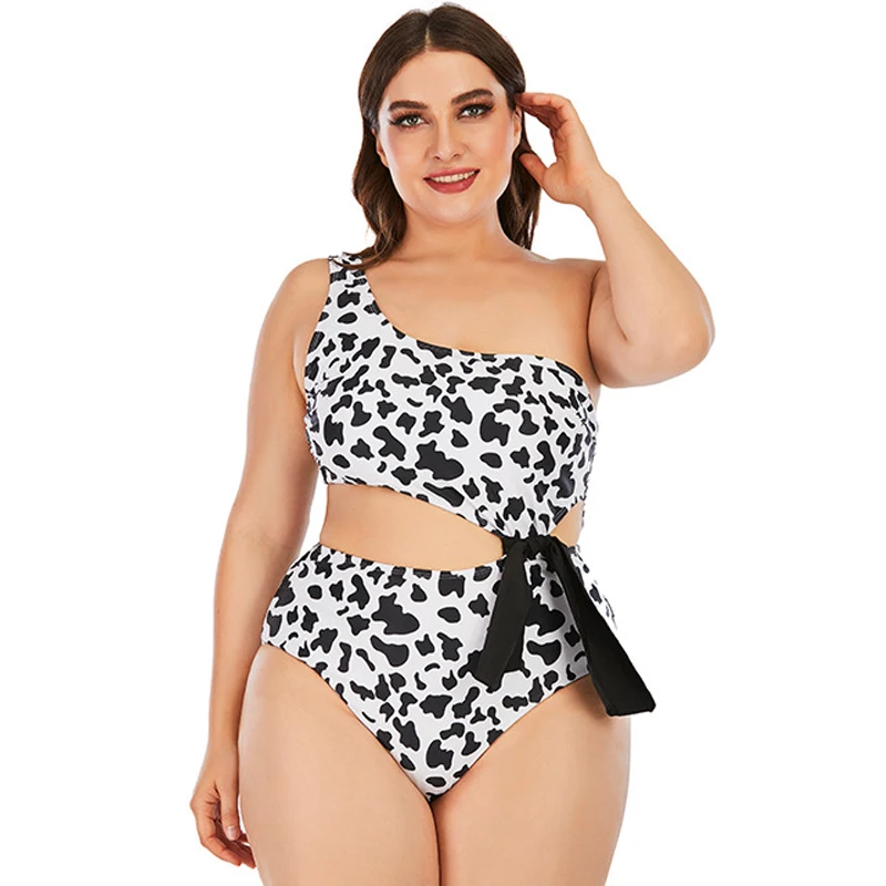 Plus Size One Piece Swimwear Women One Shoulder Swimsuit Female Large Size Bathing Suit New 2021 Mujer Cow Print Bather Bow 4XL
Plus Size One Piece Swimwear Women One Shoulder Swimsuit Female Large Size Bathing Suit New 2021 Mujer Cow Print Bather Bow 4XL