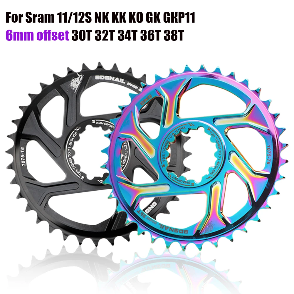 Bike Chainring Direct Mount Single Speed 6mm Offset 30T 32T 34T 36T 38T Bicycle Chain Ring for Sram 11/12S NX XX XO GX GXP11 New
Bike Chainring Direct Mount Single Speed 6mm Offset 30T 32T 34T 36T 38T Bicycle Chain Ring for Sram 11/12S NX XX XO GX GXP11 New