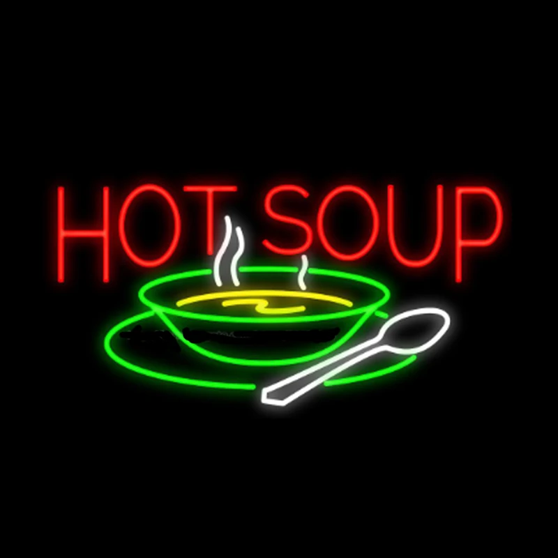 Hot Soup Bowl and Spoon Eating Dishes Restaurant Neon Sign Real Glass Tube Bar Party Home Decoration Display Light 37"X20" 
Hot Soup Bowl and Spoon Eating Dishes Restaurant Neon Sign Real Glass Tube Bar Party Home Decoration Display Light 37"X20"