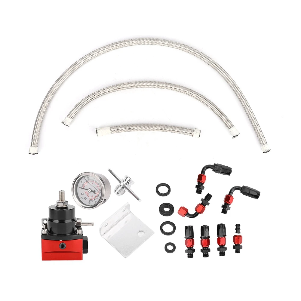 Universal Adjustable Car Black-Red Fuel Pressure Regulator Kit Oil 0-100psi Gauge
Universal Adjustable Car Black-Red Fuel Pressure Regulator Kit Oil 0-100psi Gauge