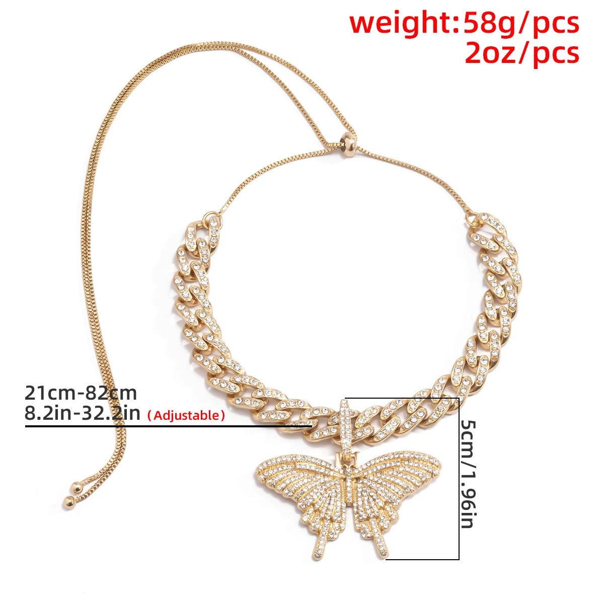 Kpop Luxury Crystal Butterfly Pendant Choker Necklace for Women Punk Rhinestone Miami Cuban Chain Necklace Jewelry Gift 2021
Kpop Luxury Crystal Butterfly Pendant Choker Necklace for Women Punk Rhinestone Miami Cuban Chain Necklace Jewelry Gift 2021