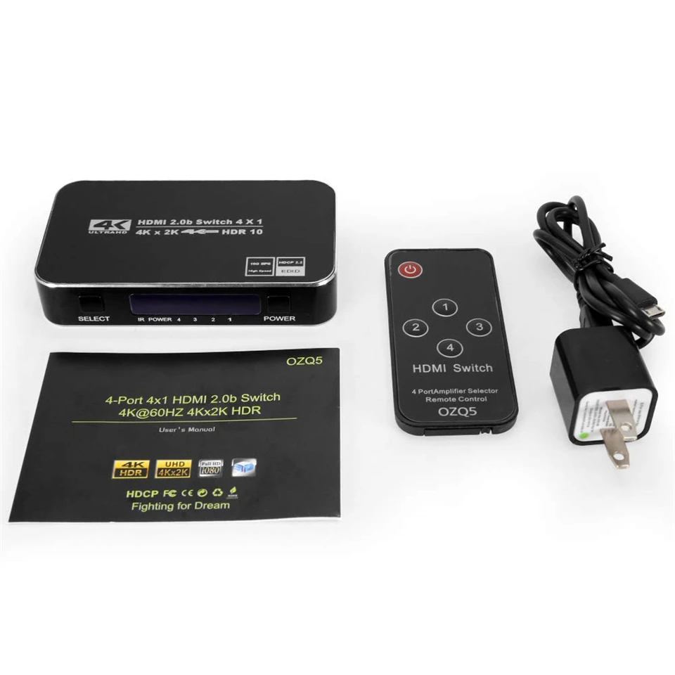 2022 Лучший 4K HDMI переключатель 2 0 Sup порт RGB 4:4:4 HDR 60Hz дистанционного управления IR UHD 4
