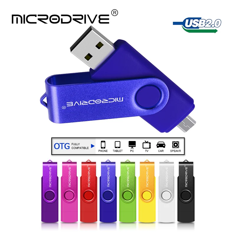 9 Colors Swivel OTG USB Flash Drive 2 in 1 USB 4G 8G 16G 32G 64G 128GB Memory Stick U Disk Rotatable Pendrive for android phone
9 Colors Swivel OTG USB Flash Drive 2 in 1 USB 4G 8G 16G 32G 64G 128GB Memory Stick U Disk Rotatable Pendrive for android phone