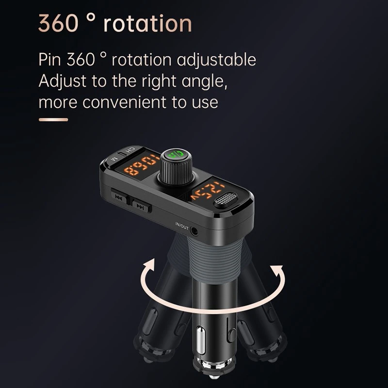 NEW-Car Bluetooth 5.0 Dual-Display FM Transmitter Wireless Handsfree Receiver Auto MP3 Player Adjustment QC3.0 Fast Charger
NEW-Car Bluetooth 5.0 Dual-Display FM Transmitter Wireless Handsfree Receiver Auto MP3 Player Adjustment QC3.0 Fast Charger