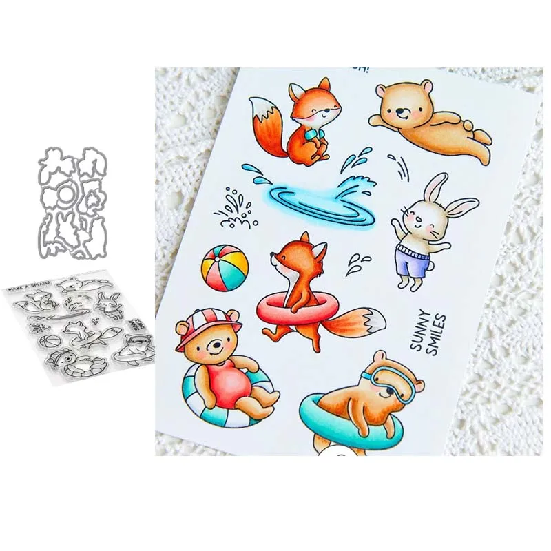 Metal Cutting Dies and Rubber Stamps Animals Bunny Bear Fox Scrapbooking Stencil DIY Album Paper Make Template Decor Model Craft
Metal Cutting Dies and Rubber Stamps Animals Bunny Bear Fox Scrapbooking Stencil DIY Album Paper Make Template Decor Model Craft