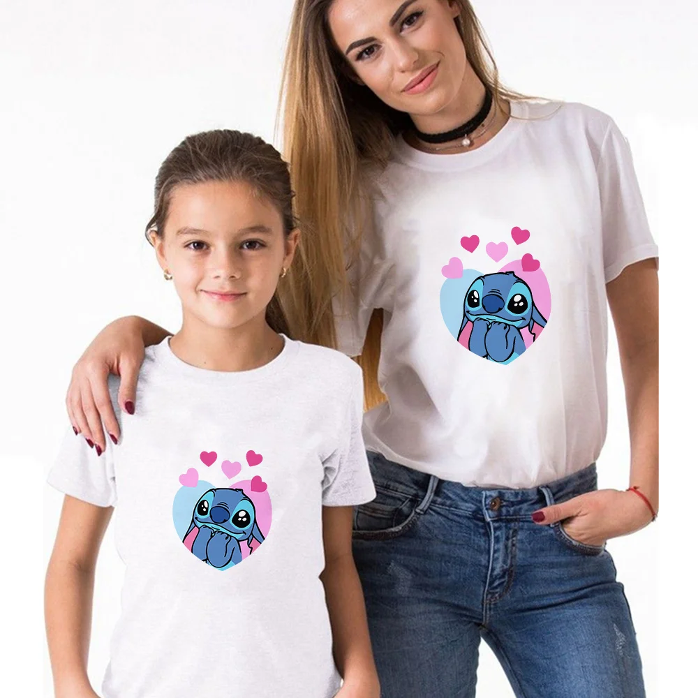 Summer Mommy and Me Clothes Stitch tshirt Fashion Woman Short Sleeve Man Top Cartoon Disney Twins Sisters Brother Tshirt
Summer Mommy and Me Clothes Stitch tshirt Fashion Woman Short Sleeve Man Top Cartoon Disney Twins Sisters Brother Tshirt