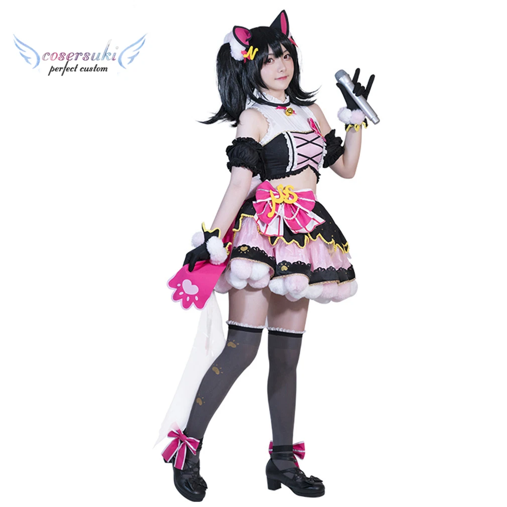 Lovelive Кошка двойной конский хвост Нико язава косплей карнавал костюм Хэллоуин