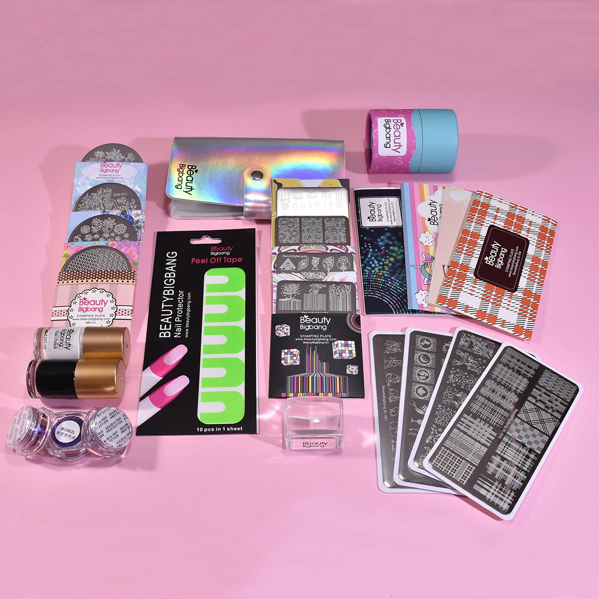 BEAUTYBIGBANG 20Pcs/Set Nail Art Stamping Template Plate With Nails Sequins Polish Stamper Paint Sticker Case Mystery Gift Set
BEAUTYBIGBANG 20Pcs/Set Nail Art Stamping Template Plate With Nails Sequins Polish Stamper Paint Sticker Case Mystery Gift Set