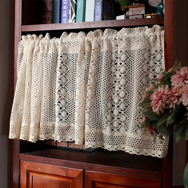 American Retro Cotton Thread Crocheted Short Curtain Coffee Curtain For Kitchen Window Hollow Small Drapes Home Decor ZH472#4
American Retro Cotton Thread Crocheted Short Curtain Coffee Curtain For Kitchen Window Hollow Small Drapes Home Decor ZH472#4
