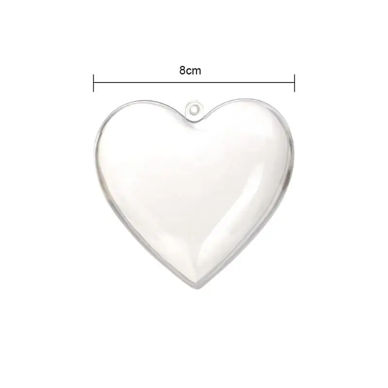 5pcs/pack 8cm Heart-shaped Transparent Fillable Plastic Ball Decoration Diy Home Holiday Gift A7P6
5pcs/pack 8cm Heart-shaped Transparent Fillable Plastic Ball Decoration Diy Home Holiday Gift A7P6