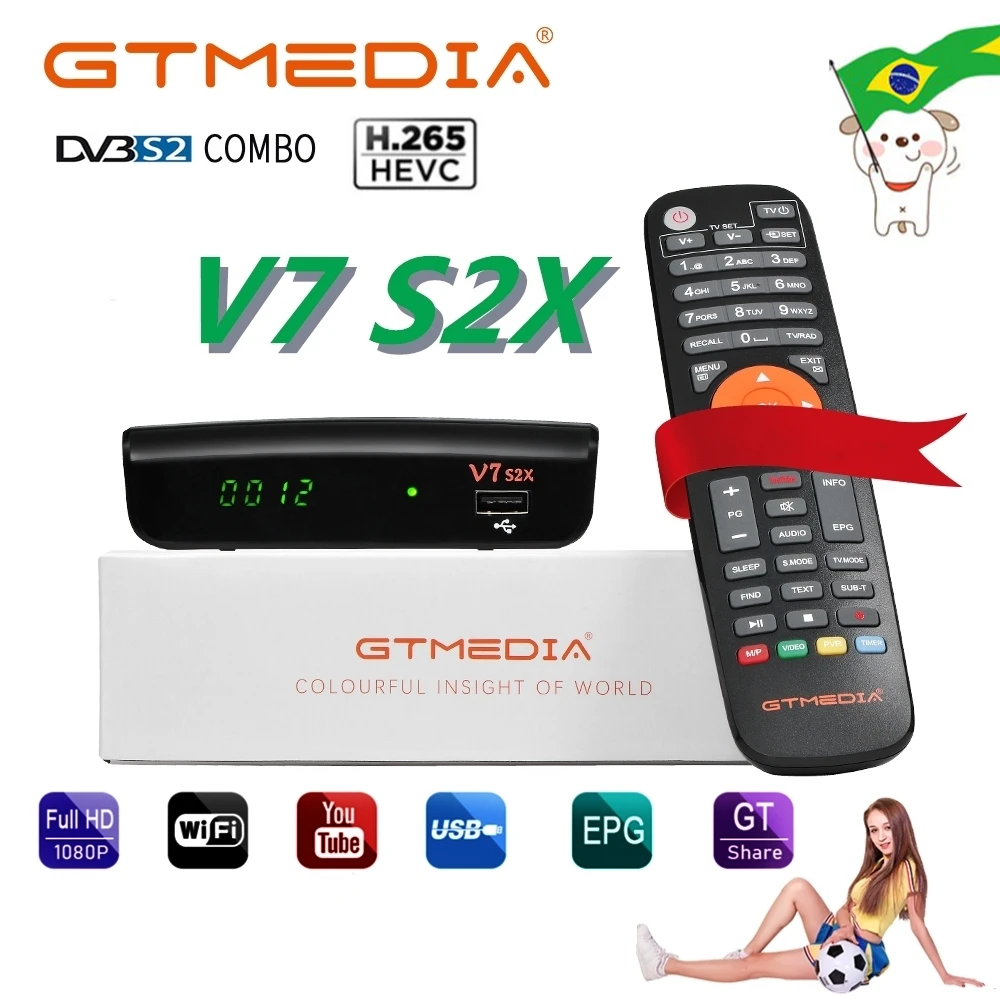 ã€Brazil】DVB-S2 GTmedia V7 S2X Digital Decoder 1080P H.265 USB WIFI GTmedia V7s HD Freesat V7S TV Receptor No App Included
ã€Brazil】DVB-S2 GTmedia V7 S2X Digital Decoder 1080P H.265 USB WIFI GTmedia V7s HD Freesat V7S TV Receptor No App Included
