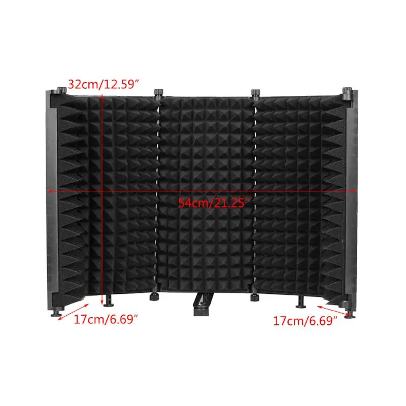 Portable Microphone Isolation Shield Adjustable Angle Foldable Cover Wind Screen 090F
Portable Microphone Isolation Shield Adjustable Angle Foldable Cover Wind Screen 090F