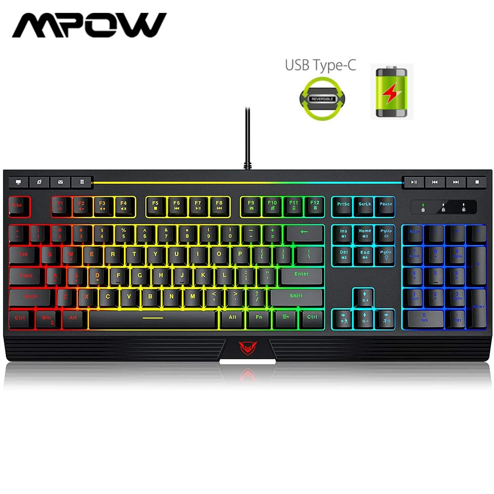 RGB Gaming Keyboard 25 Multimedia Keys Wired Adjustable Backlight Keyboard with Non-Fading Keycaps for Windows Mac Gaming
RGB Gaming Keyboard 25 Multimedia Keys Wired Adjustable Backlight Keyboard with Non-Fading Keycaps for Windows Mac Gaming
