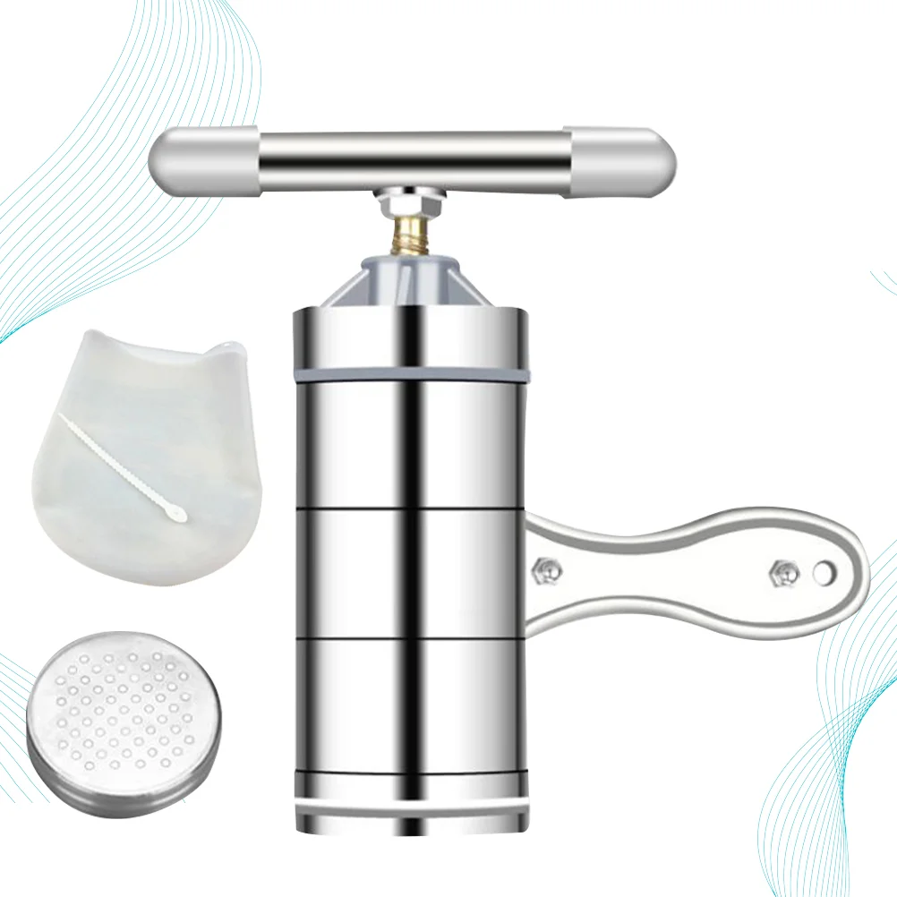 Household Noodle Maker Stainless Steel Noodle Press Machine Kitchen Manual Noodle Tool (Silver, 1pc Mold, 1pc Kneading Bag)
Household Noodle Maker Stainless Steel Noodle Press Machine Kitchen Manual Noodle Tool (Silver, 1pc Mold, 1pc Kneading Bag)