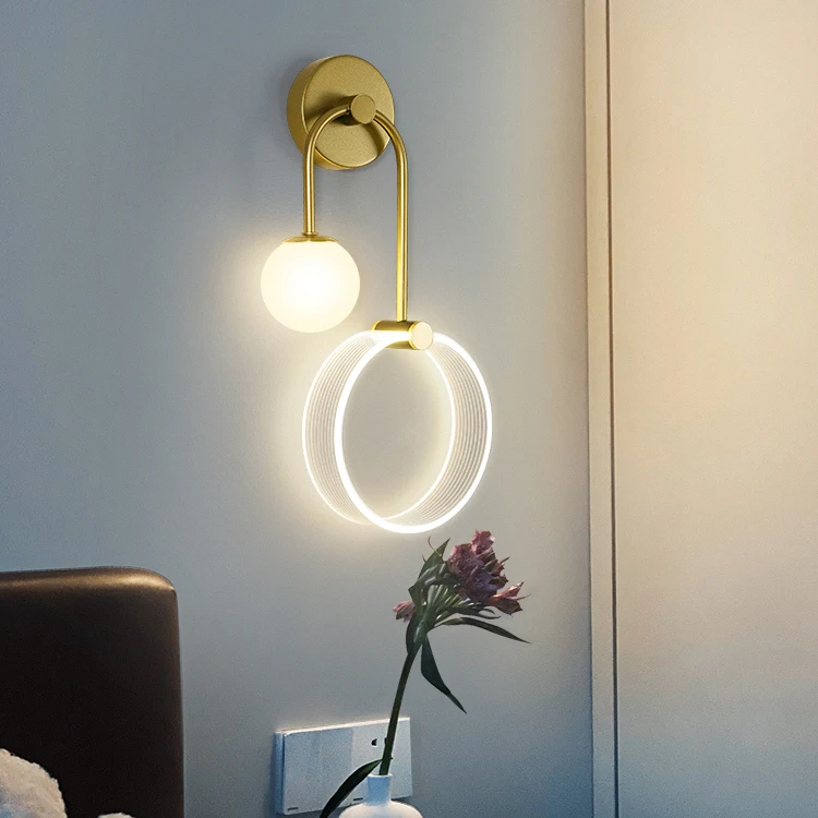 Translucent ring bedside wall lamp modern minimalist light soft creative background wall lamp for master bedroom
Translucent ring bedside wall lamp modern minimalist light soft creative background wall lamp for master bedroom