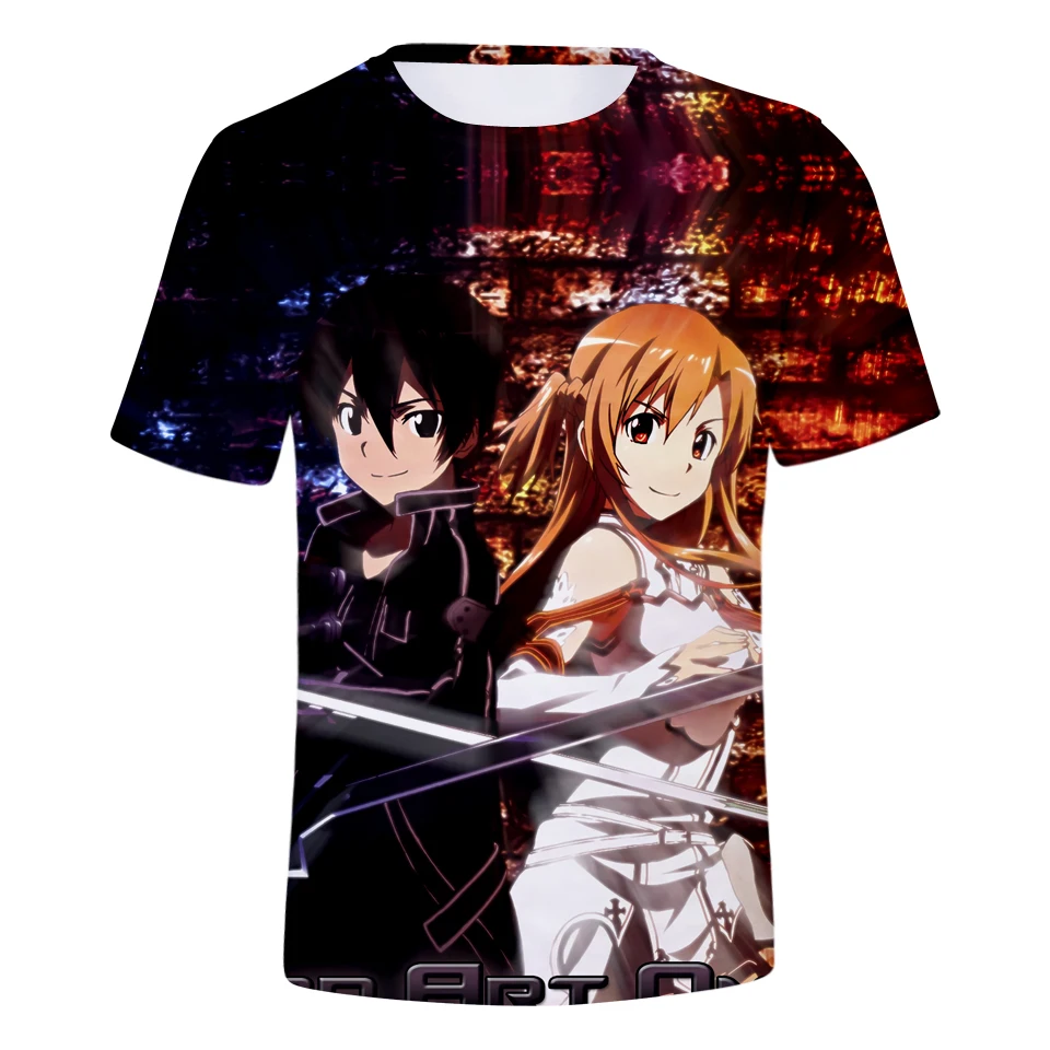 

Sword Art Online Yuki Asuna 3D Print T-Shirt Men Women Fashion Short Sleeve Tops SAO Kirito Kirigaya Kazuto Funny Summer Tees