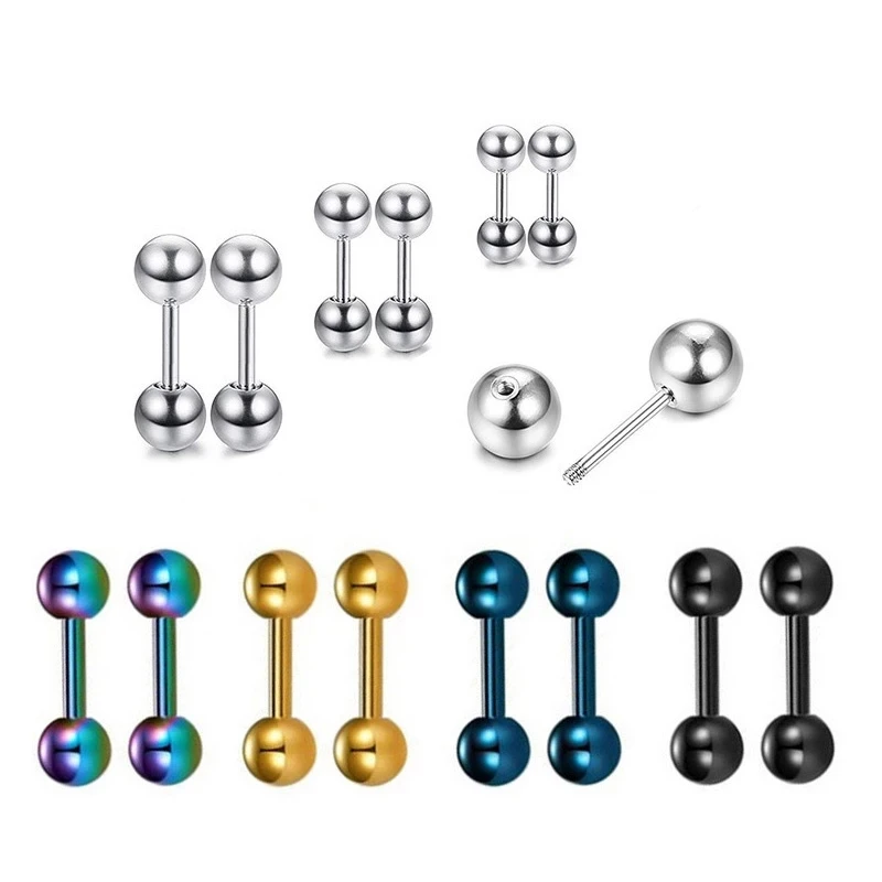 1Pair Medical Titanium Steel Stud Earring Small Ball Screws Small Earrings Male Ear Bone Nail Lip Piercing Body Jewelry
1Pair Medical Titanium Steel Stud Earring Small Ball Screws Small Earrings Male Ear Bone Nail Lip Piercing Body Jewelry