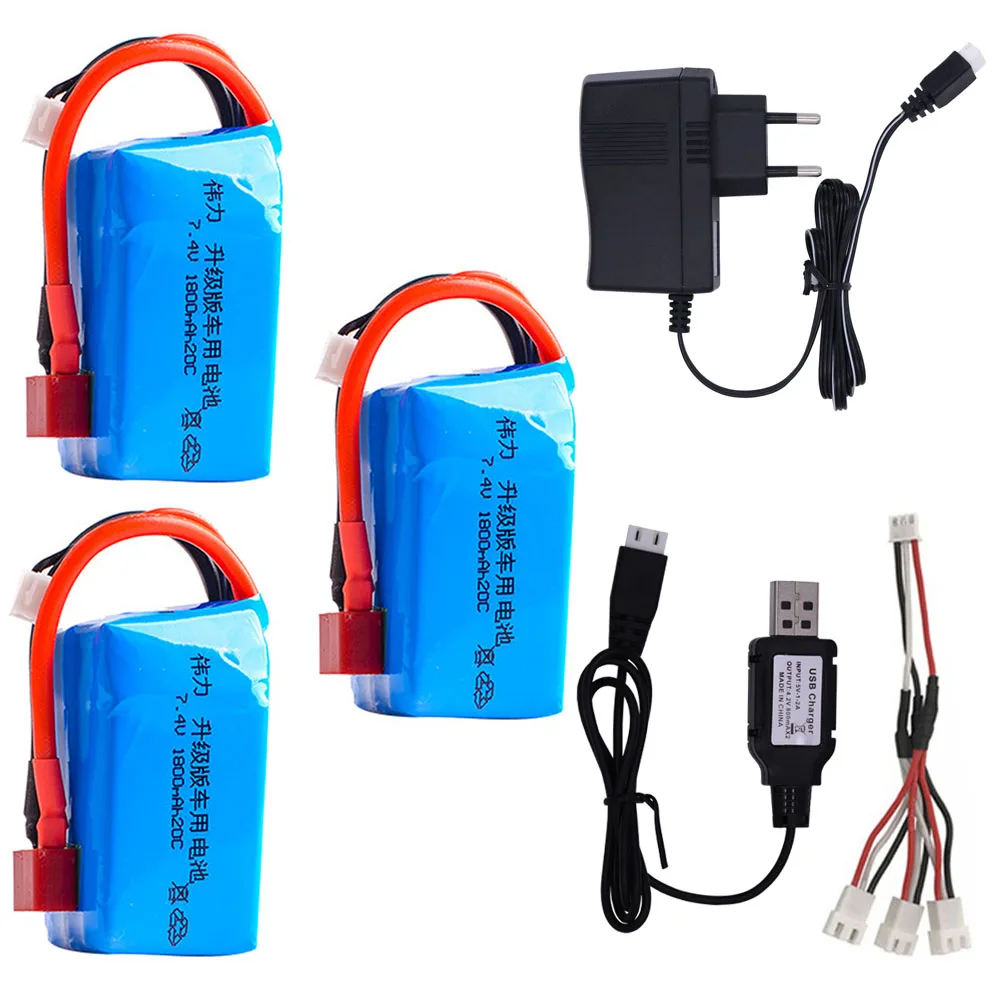 7 4 V 1800mah 20C литий полимерная батарея с зарядным устройством для Wltoys A959 b A969 A979 K929 B