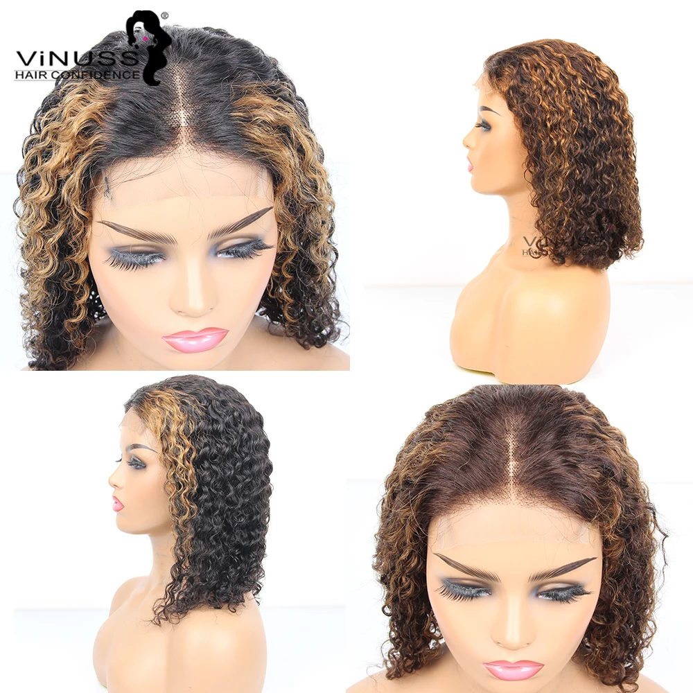 Honey Blonde Highlight Brown 1B/27# 4#/27# 4x4 Closure Short Curly Bob Human Hair Wigs Pre Plucked Brazilian Remy Hair VINUSS
Honey Blonde Highlight Brown 1B/27# 4#/27# 4x4 Closure Short Curly Bob Human Hair Wigs Pre Plucked Brazilian Remy Hair VINUSS