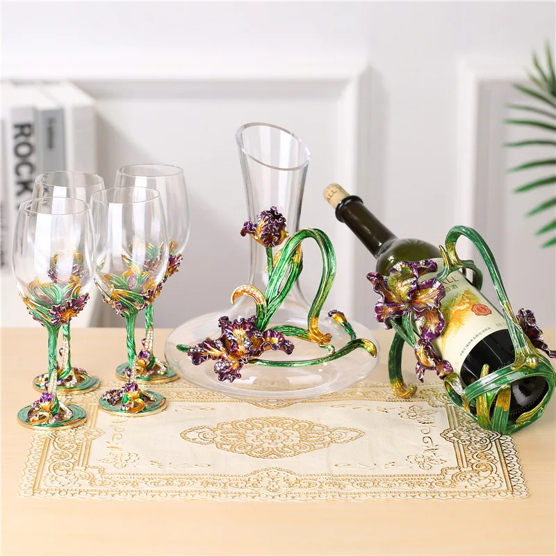 Европейский-Стиль эмали с украшением в виде кристаллов красное вино Стекло свадебный бокал вина Стекло графины подарочный набор, изготовле... 
Европейский-Стиль эмали с украшением в виде кристаллов красное вино Стекло свадебный бокал вина Стекло графины подарочный набор, изготовле...