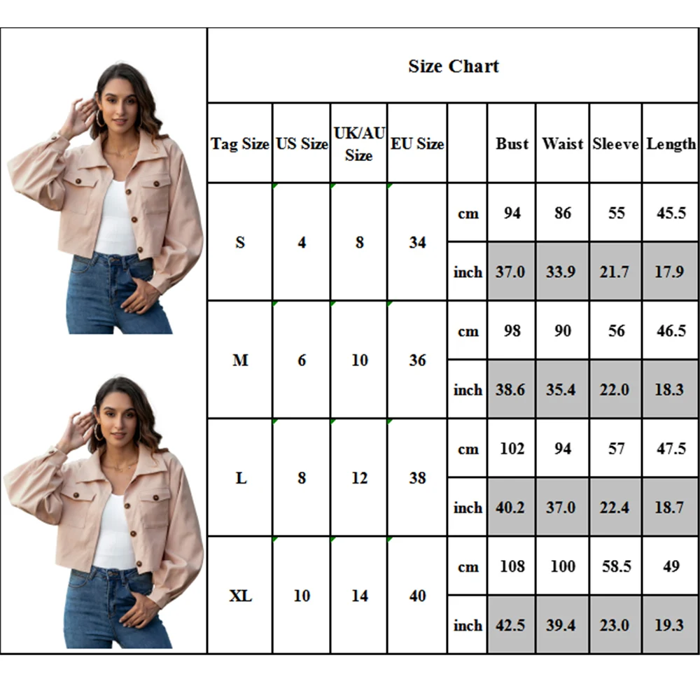 Women's Button Pockets Cardigan Lantern Long Sleeve Short Coat Jackets Ladies Casual Outwear Tops
Women's Button Pockets Cardigan Lantern Long Sleeve Short Coat Jackets Ladies Casual Outwear Tops