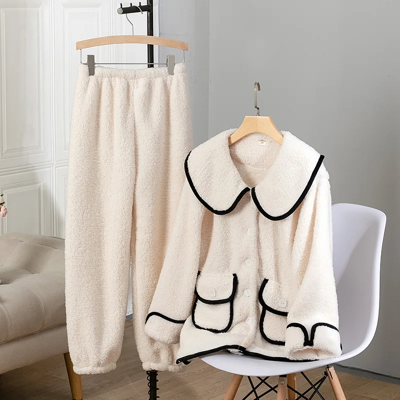 Winter Warm Sleepwear Casual Flannel Pajamas Set Women 2 Pieces PJS Suit Soft Lounge Wear 2021 New Coral Fleece Lingerie
Winter Warm Sleepwear Casual Flannel Pajamas Set Women 2 Pieces PJS Suit Soft Lounge Wear 2021 New Coral Fleece Lingerie