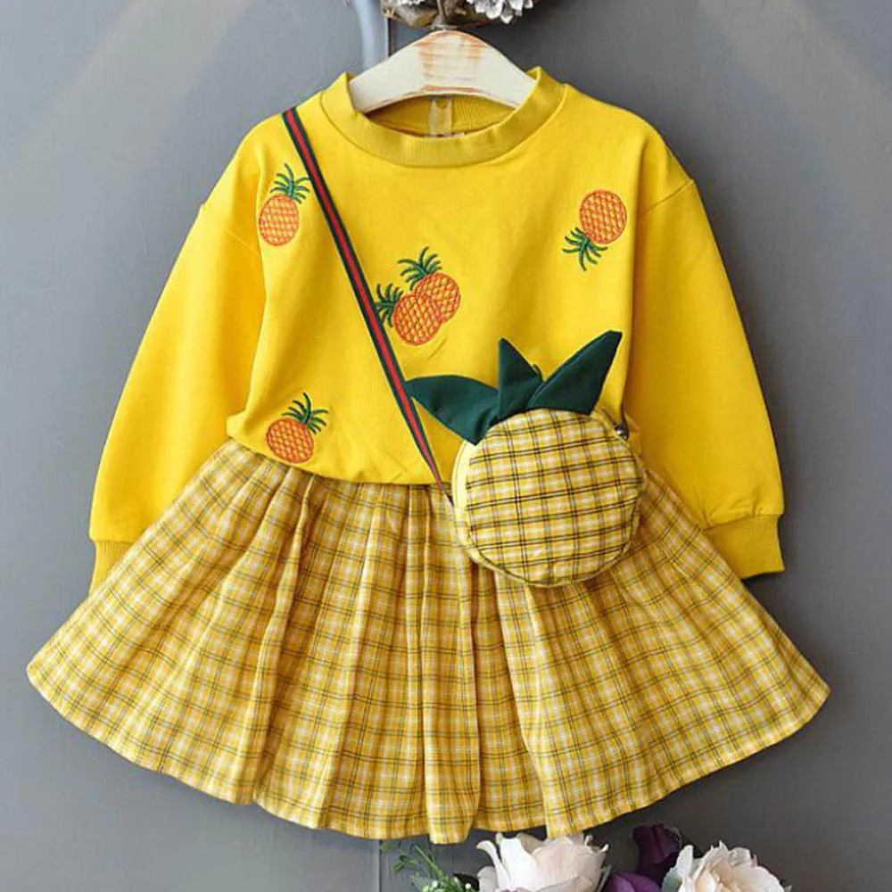Halilo Toddler Girls Clothing Sets Embroidery Sweatshirt Plaid Skirt Bag 3pcs Fall Back To School Outfits Boutique Kids Clothes
Halilo Toddler Girls Clothing Sets Embroidery Sweatshirt Plaid Skirt Bag 3pcs Fall Back To School Outfits Boutique Kids Clothes