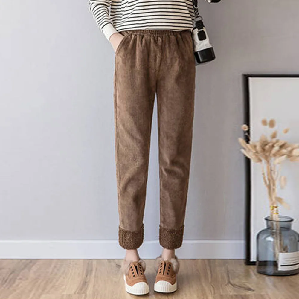 Casual Pants Casual Elastic High Waist Twisted Women Corduroy Pants Autumn Winter Loose Female Wide Leg Thick Trousers 2021
Casual Pants Casual Elastic High Waist Twisted Women Corduroy Pants Autumn Winter Loose Female Wide Leg Thick Trousers 2021