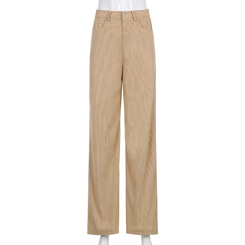 Corduroy Pant Vintage Girl Style Fashion High Waist Brown Wide Leg Straight Trousers Autumn Winter New Pants Streetwear 
Corduroy Pant Vintage Girl Style Fashion High Waist Brown Wide Leg Straight Trousers Autumn Winter New Pants Streetwear