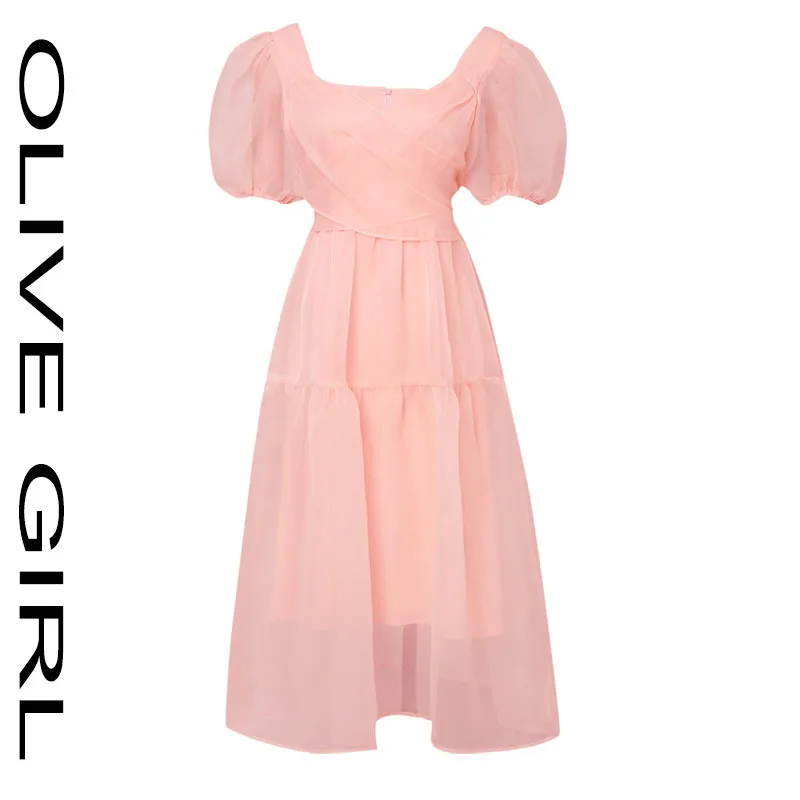 Women French Pink Bandage Dress Elegant Designer Dress Casual Puff Sleeve Slim Lace Chiffon Dress 2021 Autumn Women's Clothing
Women French Pink Bandage Dress Elegant Designer Dress Casual Puff Sleeve Slim Lace Chiffon Dress 2021 Autumn Women's Clothing